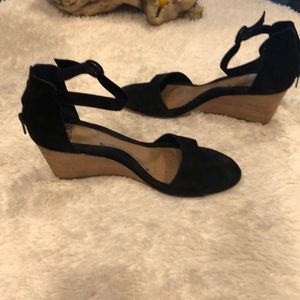 Sofft black suede wedge.